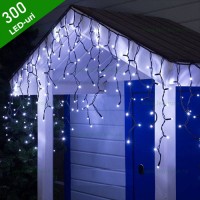 INSTALATII LED EXTERIOR, Black Friday - Instalatie LED Perdea Turturi 12x0.7m Exterior Fir Negru Cauciucat, LED-Zone.ro