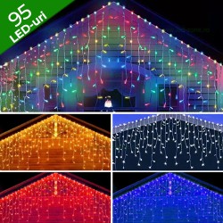 Instalatie LED Perdea Turturi 3x0.7m Exterior Fir Alb Cauciucat