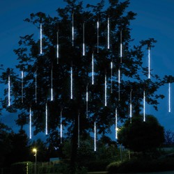 Instalatie Pom Craciun 136 LED-uri Alb Rece Fir Negru