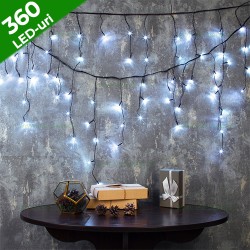 Instalatie LED Perdea Turturi 8x0.7m 360L Fir Negru