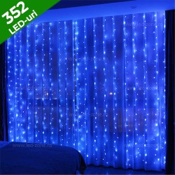 Instalatie LED Perdea Turturi 3x3m 352 LED 8mm Fir Negru