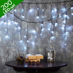 Instalatie LED Perdea Turturi 8x0.6m 200L Fir Negru