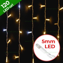 Instalatie LED Perdea Turturi Flash 3x1m 120 LED 5mm Fir Alb