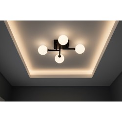 Lustra 4 Socluri E27 Neagra LZ06-4