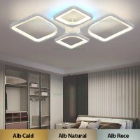 LUSTRE LED APLICATE, Black Friday - Lustra LED 116W 3 Functii Dimabila cu Telecomanda LZ6604-2+2 RGB, LED-Zone.ro