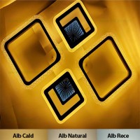 LUSTRE LED, Black Friday - Lustra LED 124W 3 Functii Dimabila cu Telecomanda LZG3386-2+2, LED-Zone.ro