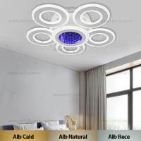 LUSTRE LED, Black Friday - Lustra LED 130W 3 Functii Dimabila cu Telecomanda LZR9020-5+1, LED-Zone.ro