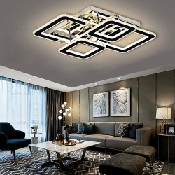 Lustra LED 140W 3 Functii Dimabila cu Telecomanda Cristal LZ2952-2+2