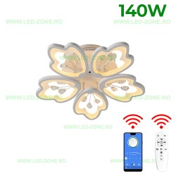 Lustra LED 140W 3 Functii Dimabila cu Telecomanda sau Telefon LZ6652-5