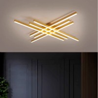 LUSTRE LED APLICATE, Black Friday - Lustra LED 144W 3 Functii Aurie Dimabila cu Telecomanda LZ4216-6, LED-Zone.ro