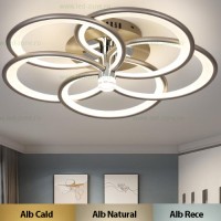 LUSTRE LED APLICATE, Black Friday - Lustra LED 144W 3 Functii Dimabila cu Telecomanda LZ9246-5S, LED-Zone.ro