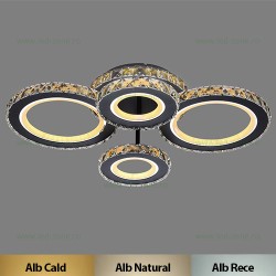 Lustra LED 154W 3 Functii RGB Smart Dimabila cu Telecomanda Cristal LZ7376-2+2