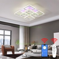 LUSTRE LED APLICATE, Black Friday - Lustra LED 240W 3 Functii Dimabila Telecomanda sau Telefon LZ6809-44, LED-Zone.ro