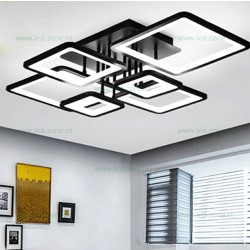 Lustra LED 240W Neagra 3 Functii Dimabila Telecomanda LZ131-6