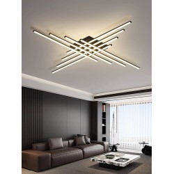 Lustra LED 256W 3 Functii Neagra Dimabila cu Telecomanda LZ4216-8