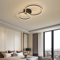 Lustra LED 40W Dimabila 3 Functii Neagra cu Telecomanda LZ9091-2