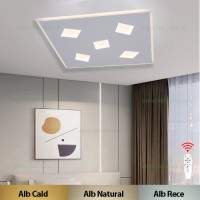 LUSTRE LED, Black Friday - Lustra LED 76W 3 Functii Dimabila cu Telecomanda LZ71142-5, LED-Zone.ro