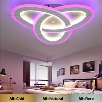 LUSTRE LED, Black Friday - Lustra LED 78W 3 Functii RGB Smart Dimabila cu Telecomanda LZ9217-3, LED-Zone.ro