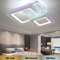 LUSTRE LED, Black Friday - Lustra LED 79W 3 Functii RGB Smart Dimabila cu Telecomanda LZG9227-1+1 , LED-Zone.ro