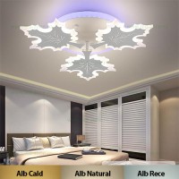 LUSTRE LED, Black Friday - Lustra LED 80W 3 Functii RGB Smart Dimabila cu Telecomanda LZ9243-3, LED-Zone.ro