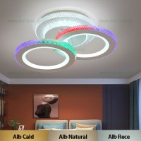 LUSTRE LED, Black Friday - Lustra LED 82W 3 Functii RGB Smart Dimabila cu Telecomanda LZ9226-2M, LED-Zone.ro