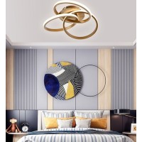 LUSTRE LED, Black Friday - Lustra LED 84W Aurie 3 Functii Dimabila cu Telecomanda LZ3817-3, LED-Zone.ro