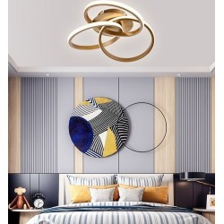Lustra LED 84W Aurie 3 Functii Dimabila cu Telecomanda LZ3817-3