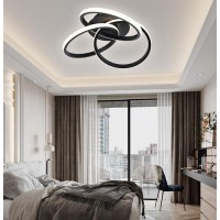 LUSTRE LED, Black Friday - Lustra LED 84W Neagra 3 Functii Dimabila cu Telecomanda LZ3817-3, LED-Zone.ro