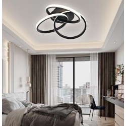 Lustra LED 84W Neagra 3 Functii Dimabila cu Telecomanda LZ3817-3