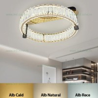 LUSTRE LED, Black Friday - Lustra LED 84W Dimabila 3 Functii cu Telecomanda Crsital LZR9048-400, LED-Zone.ro