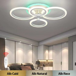 Lustra LED 90W 3 Functii Dimabila Telecomanda LZ6601-2+2 RGB