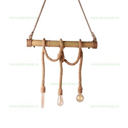 Lustra Rustic Bambus 3 Socluri E27 LZSF3