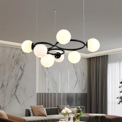 Lustra 7 Socluri E27 Negru/Alb  LZ6805-7