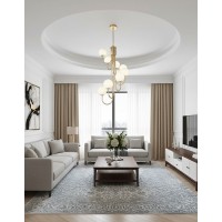 Lustra Suspendata 8 Socluri E27 Aurie LZ46-8 Oferte speciale, Black Friday - Lustra Suspendata 8 Socluri E27 Aurie LZ46-8, LED-Zone.ro