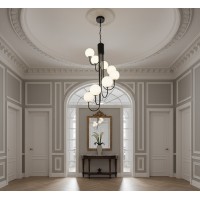 Lustra Suspendata 8 Socluri E27 Neagra LZ46-8 Oferte speciale, Black Friday - Lustra Suspendata 8 Socluri E27 Neagra LZ46-8, LED-Zone.ro