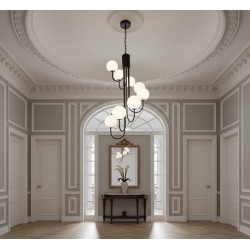 Lustra Suspendata 8 Socluri E27 Neagra LZ46-8