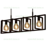 LUSTRE LED SUSPENDATE, Black Friday - Lustra 4 Socluri Vintage E27 LZ8183-4, LED-Zone.ro