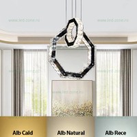 LUSTRE LED, Black Friday - Lustra LED 128W 3 Functii cu Telecomanda Cristal LZ8239, LED-Zone.ro