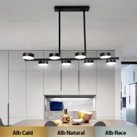 LUSTRE LED SUSPENDATE, Black Friday - Lustra LED 140W 3 Functii Dimabila cu Telecomanda LZG3850-8, LED-Zone.ro