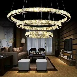 Lustra LED 140W Dimabila 3 Functii cu Telecomanda Cristal LZ3001-2+4+6