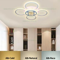 LUSTRE LED APLICATE, Black Friday - Lustra LED 145W 3 Functii Dimabila cu Telecomanda LZ8867-4+1, LED-Zone.ro