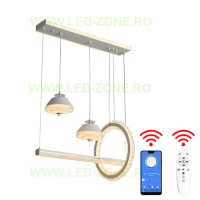 LUSTRE LED SUSPENDATE, Black Friday - Lustra LED 178W 3 Functii Dimabila cu Telecomanda Cristal LZ5963-4, LED-Zone.ro