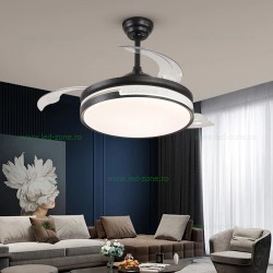 Lustra LED Rotunda cu Ventilator si Telecomanda LZ410YY Negru
