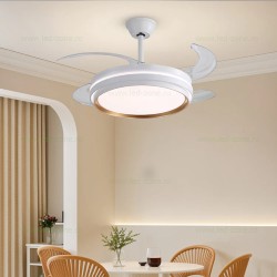 Lustra LED Rotunda cu Ventilator si Telecomanda LZ417YY Alb