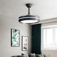 LUSTRE LED, Lustra LED Rotunda cu Ventilator si Telecomanda LZ417YY Negru, LED-Zone.ro