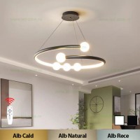 LUSTRE LED, Black Friday - Lustra LED Suspendata 130W 3 Functii cu Telecomanda G4128-600, LED-Zone.ro