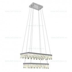 Lustra LED 72W 2 Segmente Model Cristal PANDORA