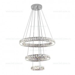Lustra LED 90W 3 Segmente Model Cristal QUASAR