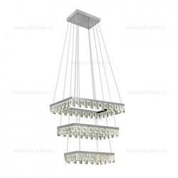 Lustra LED 96W 3 Segmente Model Cristal PANDORA