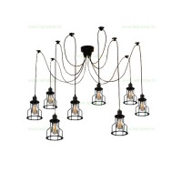 Oferte speciale, Black Friday - Lustra Spider 8 Socluri E27 Vintage 2, LED-Zone.ro